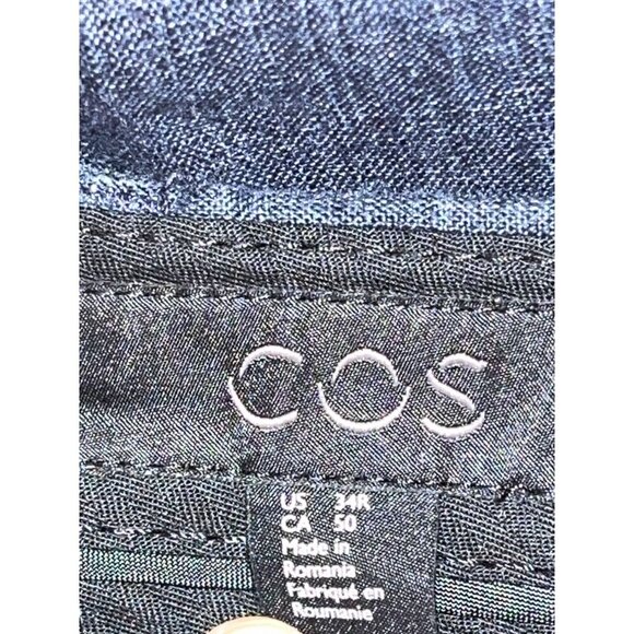 Cos Dark Blue Slim Fit 100% Linen Pants Mens 34 - Picture 8 of 11